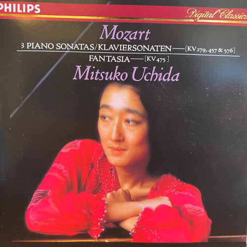 Wolfgang Amadeus Mozart, Mitsuko Uchida : 3 Piano Sonatas = Klaviersonaten KV 279, 457 & 576 · Fantasia KV 475 (CD)
