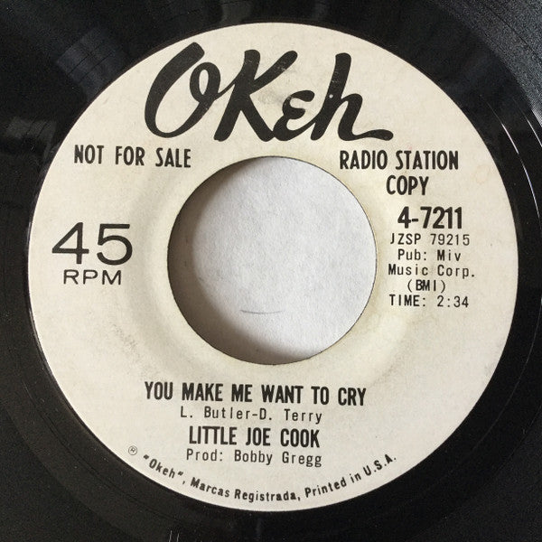 Little Joe Cook : You Make Me Want To Cry / Meet Me Down In Soulsville (7