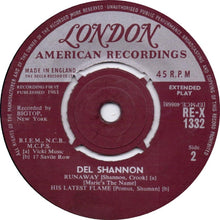 Charger l&#39;image dans la galerie, Del Shannon : Runaway With Del Shannon (7&quot;,45 RPM,EP,Mono,Compilation)
