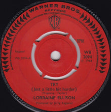 画像をギャラリービューアに読み込む, Lorraine Ellison : Try (Just A Little Bit Harder) / In My Tomorrow (7&quot;, Single)
