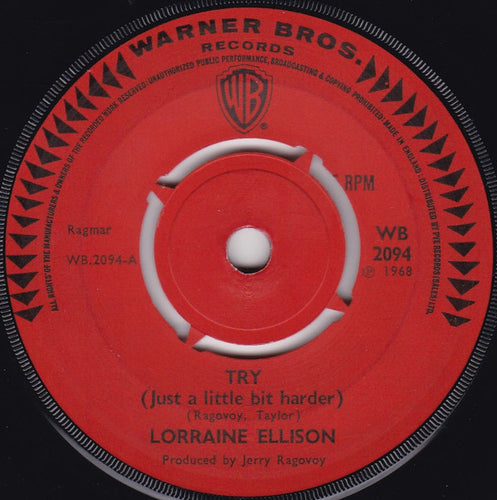 Lorraine Ellison : Try (Just A Little Bit Harder) / In My Tomorrow (7