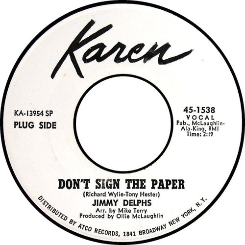 Jimmy Delphs : Don't Sign The Paper / Almost (7